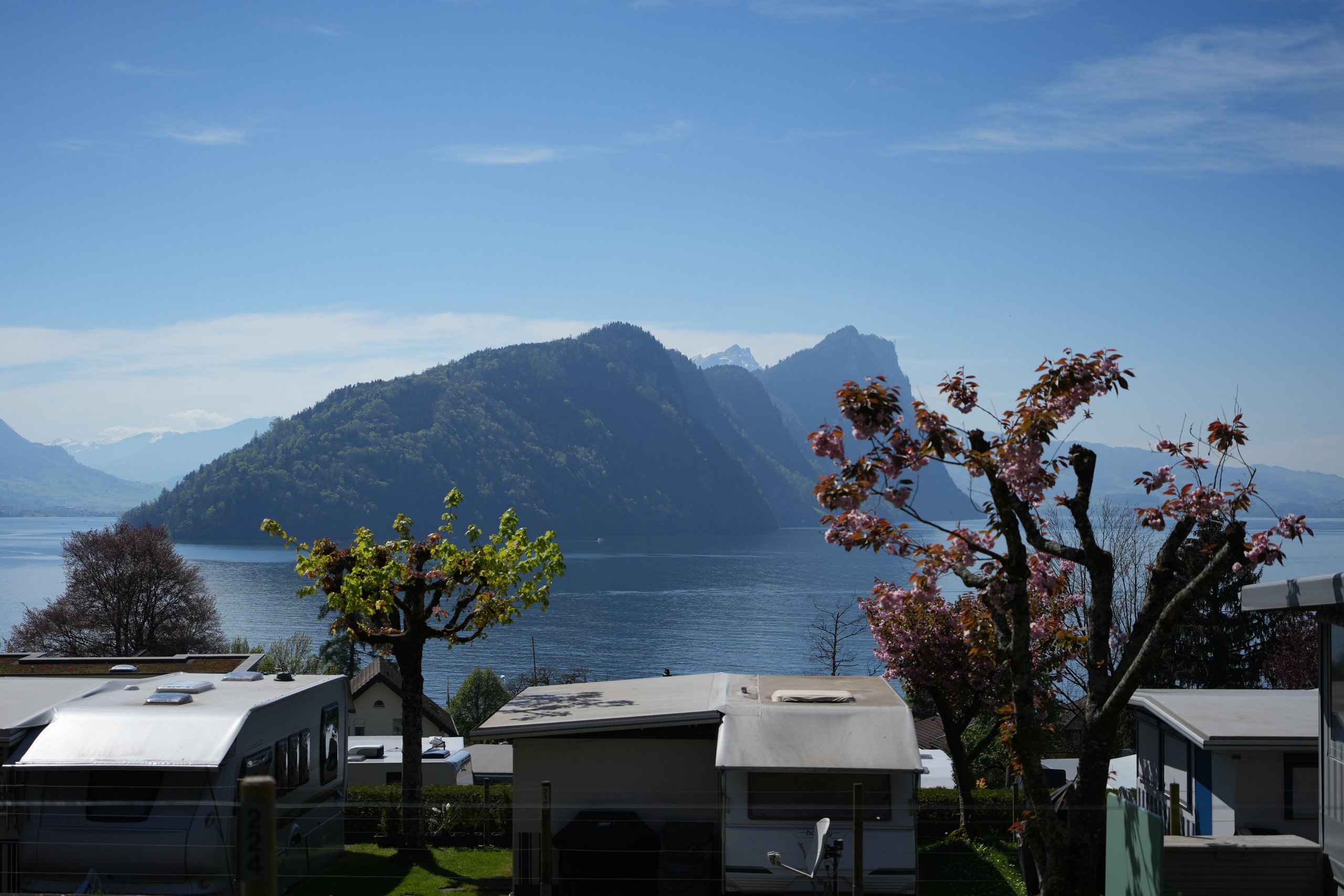 A tranquil village on the shores of Switzerland's Lake Lucerne.